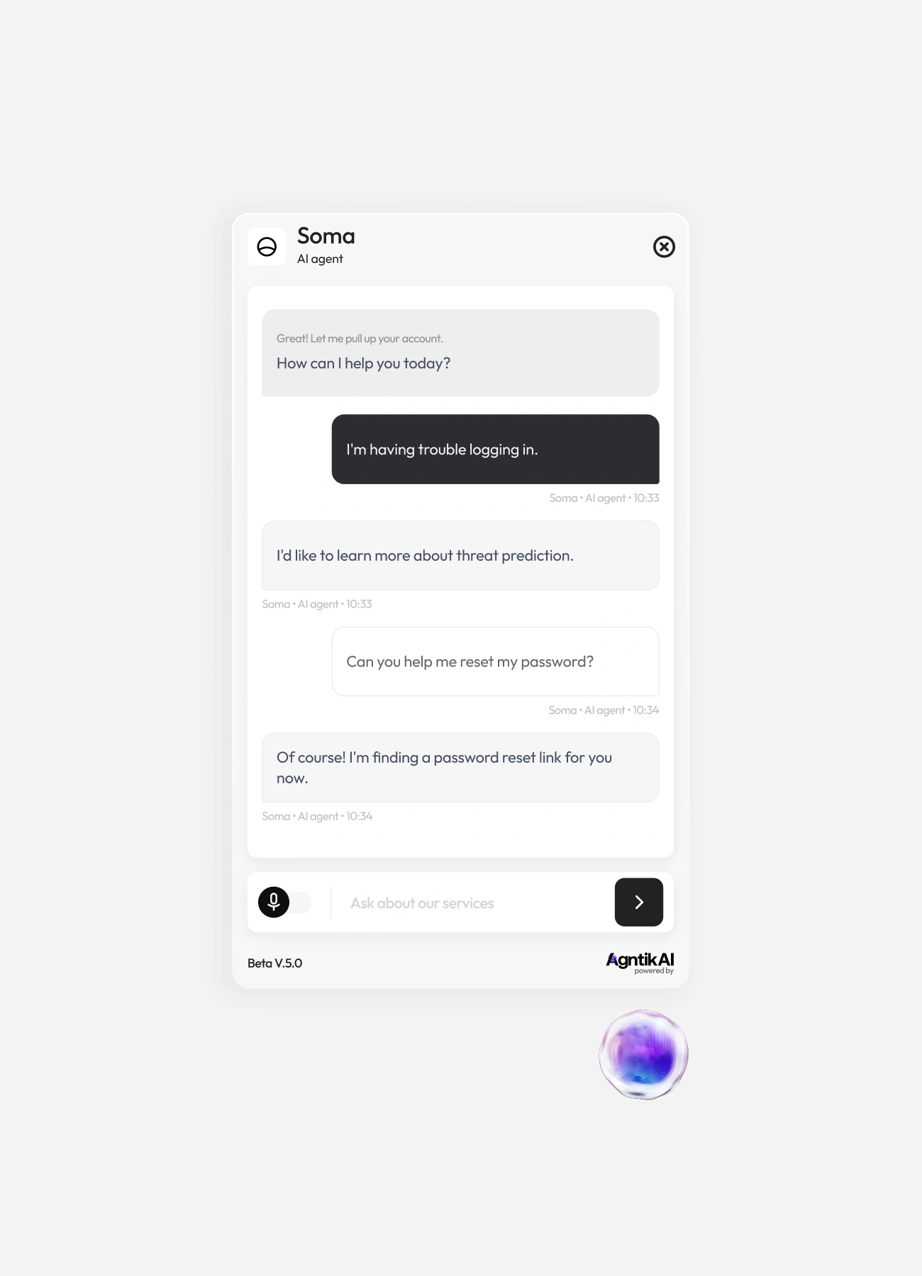 Agntik ChatBot Interface